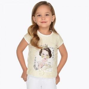 Tricou dungi maneca scurta fetita Mayoral 3010PV19CHAMP2